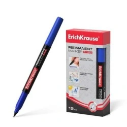 Erichkrause P-100 Marqueur Permanent - Pointe Fine - Tracé de 0.5 à 1.2mm - Résistant à l'Eau et aux Rayons UV - Coloris Bleu