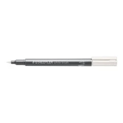 Staedtler Metallic Brush Marqueur Pointe Pinceau - Tracé 1 - 6mm Environ - Encre à Base d'Eau - Couleur Blanc