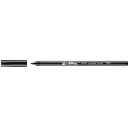 Edding 1300 Marqueur - Pointe Ronde - Tracé 2 mm. - Encre à Base d'Eau - Couleur Noir