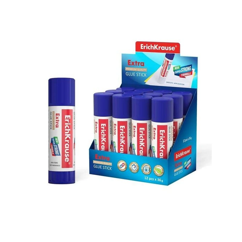Erichkrause Pegamento en Barra Extra 36gr - Formula Super Fuerte - Consumo Economico - Adhesion Rapida y Fiable - Facil de