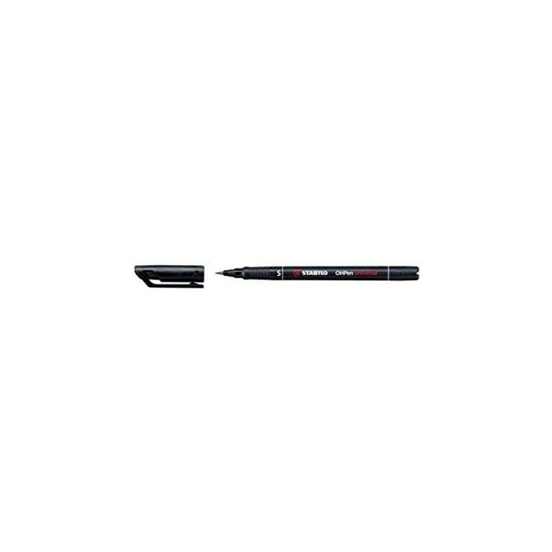 Stabilo OHPen Marcador Permanente - Ponta Superfina - Traço de 0,4mm - Pega Antiderrapante - Tampa Ventilada - Cor Preta