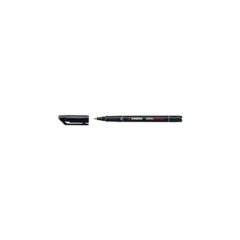 Stabilo OHPen Marcador Permanente - Ponta Superfina - Traço de 0,4mm - Pega Antiderrapante - Tampa Ventilada - Cor Preta