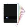 Oxford Europeanbook 8 Live & Go Caderno Espiral A4+ 160 Folhas Quadrícula 5x5 - 8 Bandas de Cor - Capa de Plástico Resistente