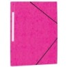Mariola Simil Prespan Card Folder with Spine Label Folio 500gsm - Dimensions 34x25cm - Elastic Band Closure - Fuchsia