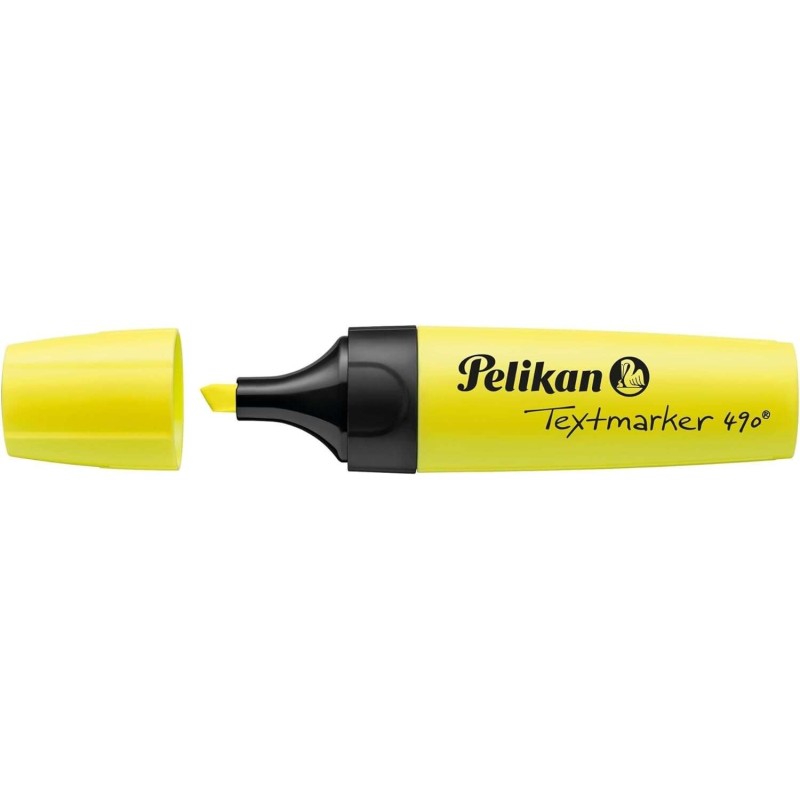 Pelikan Textmarker 490 Highlighter - Water-Based - 3 Line Widths - Fluorescent Yellow