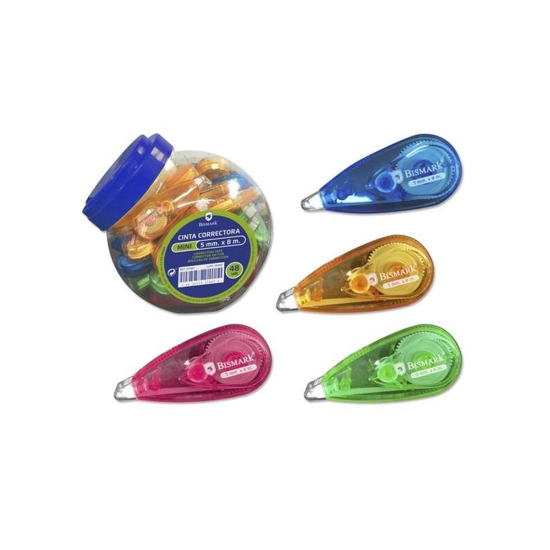 Bismark Mini Correction Tape 5mm x 8m - Transparent Coloured Body