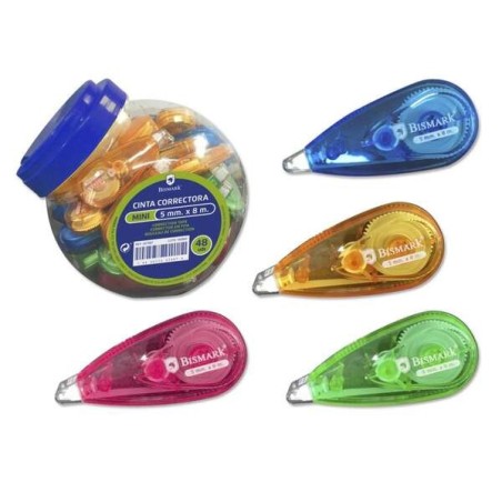 Bismark Mini Correction Tape 5mm x 8m - Transparent Coloured Body