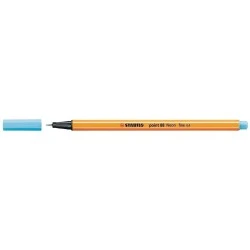 Stabilo Point 88 Marcador de Ponta Fina de Fibra - Traço de 0.4 mm - Tinta à Base de Água - Cor Azul Néon