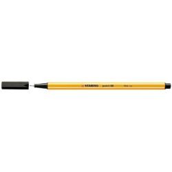 Stabilo Point 88 Marcador de Ponta Fina de Fibra - Traço de 0.4 mm - Tinta à Base de Água - Cor Preto