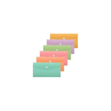 Bismark Envelope Porta-documentos - Medidas 240x125mm - Fecho de Mola - Fabricado em Polipropileno - Cores Pastel Sortidas