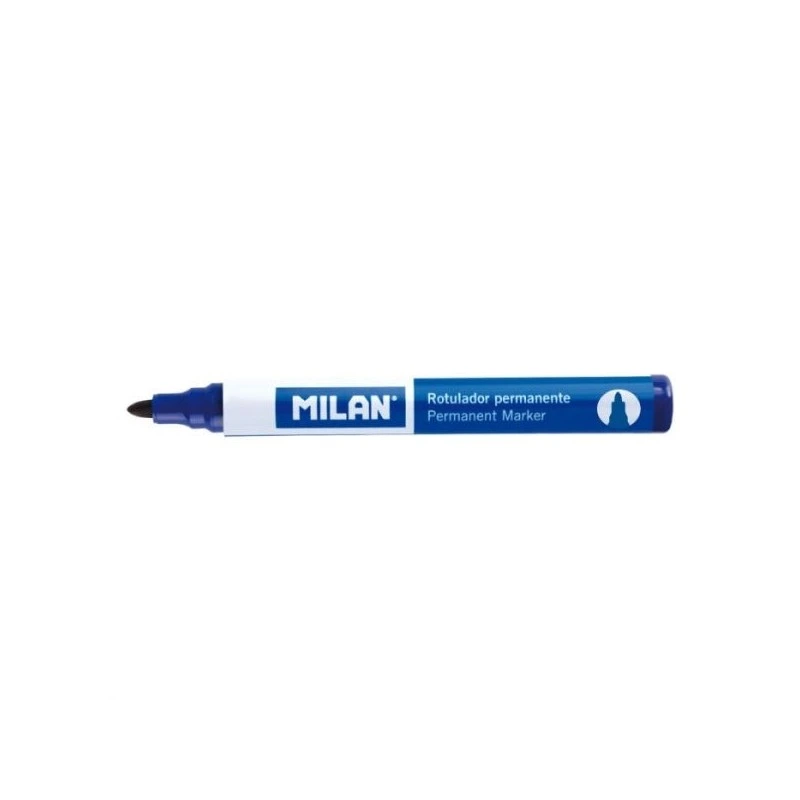 Milan Rotulador Permanente - Punta Redonda 4mm - Tinta a Base de Alcohol - Color Azul