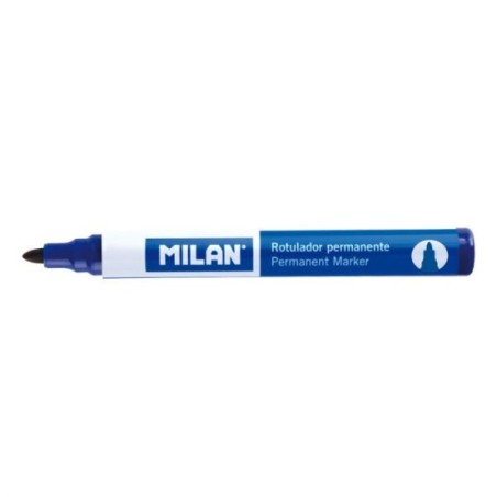 Milan Marqueur Permanent - Pointe Ronde 4mm - Encre à Base d'Alcool - Couleur Bleu
