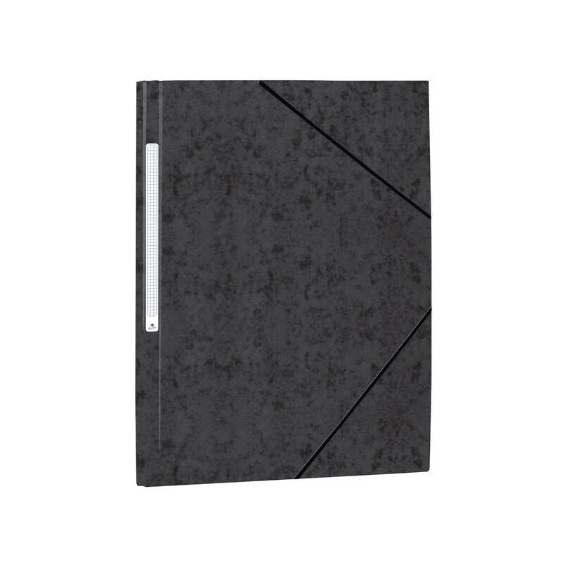 Mariola Pasta de Cartão Símil Prespan com Etiqueta na Lombada Fólio 500gr/m2 - Medidas 34x25cm - Fecho com Elástico - Cor Preto