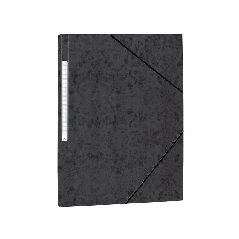 Mariola Pasta de Cartão Símil Prespan com Etiqueta na Lombada Fólio 500gr/m2 - Medidas 34x25cm - Fecho com Elástico - Cor Preto