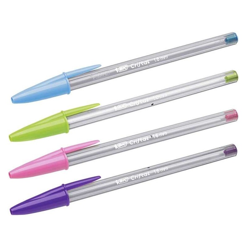 Bic Cristal Fun Boligrafo de Bola - Punta Redonda de 1.6mm - Trazo 0.42mm - Tinta con Base de Aceite - Colores Surtidos