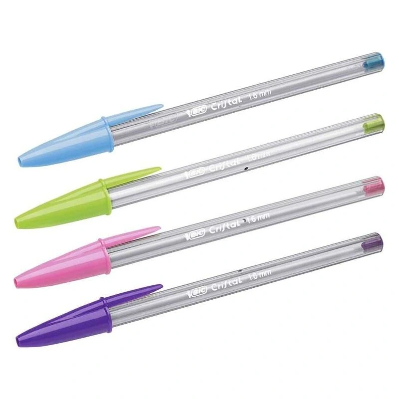 Bic Cristal Fun Esferografica de Bola - Ponta Redonda de 1,6mm - Traco 0,42mm - Tinta com Base de Oleo - Cores Sortidas
