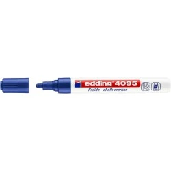 Edding 4095 Liquid Chalk Marker - Bullet Tip - Line Width between 2 and 3mm - Neutral Odour - Blue
