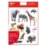 Apli Gommettes Thématiques Réalistes Animaux de la Savane - 144 Gommettes - Adhésif Repositionnable - Idéal pour Développer les