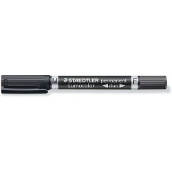 Staedtler Lumocolor 348 Double-Ended Permanent Marker M and F - Quick Drying - Black
