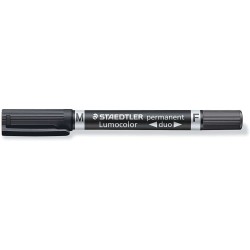 Staedtler Lumocolor 348 Marqueur Permanent à Double Pointe M et F - Séchage Rapide - Couleur Noir