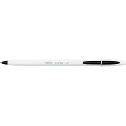 Bic Cristal Up Stylo à Bille - Pointe de 1.2mm - Encre à Base d'Huile - Corps Blanc - Couleur Noir