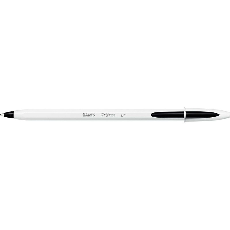 Bic Cristal Up Ballpoint Pen - 1.2mm Tip - Oil-Based Ink - White Barrel - Black