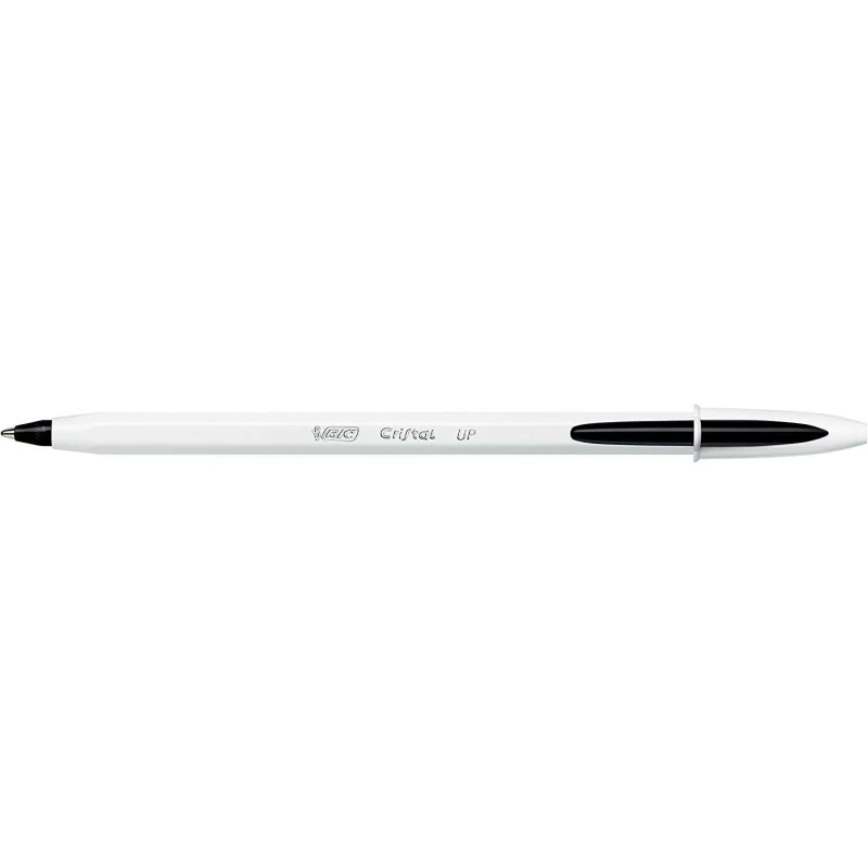 Bic Cristal Up Ballpoint Pen - 1.2mm Tip - Oil-Based Ink - White Barrel - Black