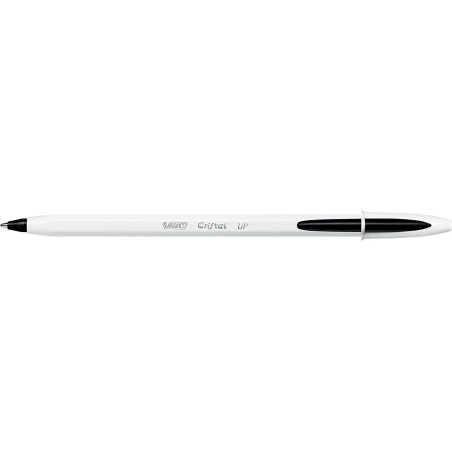 Bic Cristal Up Ballpoint Pen - 1.2mm Tip - Oil-Based Ink - White Barrel - Black
