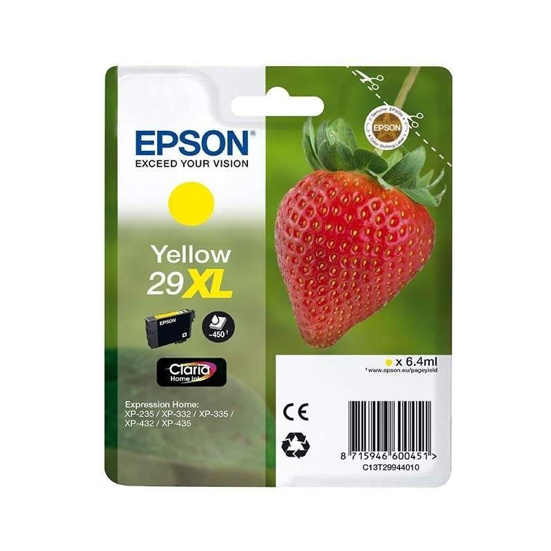 Epson T2994 (29XL) Jaune Cartouche d'encre Original - C13T29944012