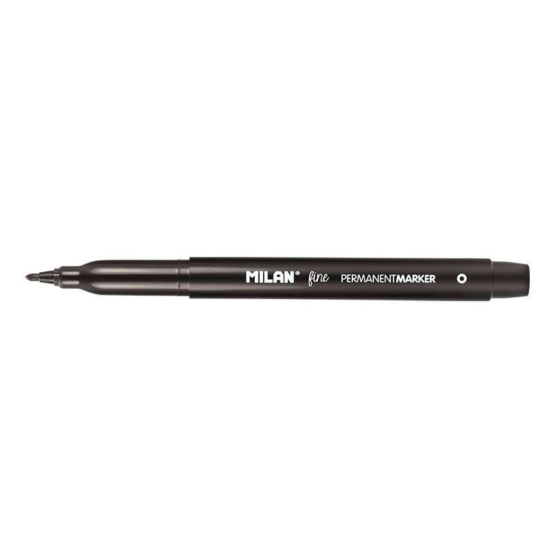 Milan Marqueurs Permanents Pointe Fine - Pointe 2mm - Encre à Base d'Alcool - Couleur Noir