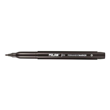 Milan Marqueurs Permanents Pointe Fine - Pointe 2mm - Encre à Base d'Alcool - Couleur Noir
