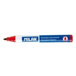 Milan Marcador Permanente - Ponta Redonda 4mm - Tinta à Base de Álcool - Cor Vermelho