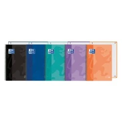 Oxford School Classic Europeanbook 1 Cahier A4+ 80 Feuilles Microperforées Quadrillage 5x5mm - Couverture en Plastique