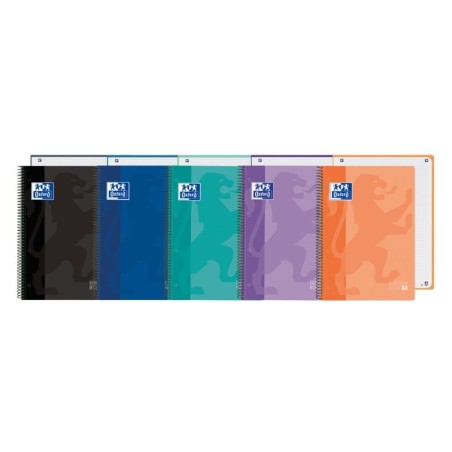 Oxford School Classic Europeanbook 1 Cahier A4+ 80 Feuilles Microperforées Quadrillage 5x5mm - Couverture en Plastique