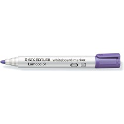 Staedtler Lumocolor 351 Marqueur pour Tableau Blanc - Pointe Ronde - Tracé 2mm - Capuchon avec Clip - Couleur Violet