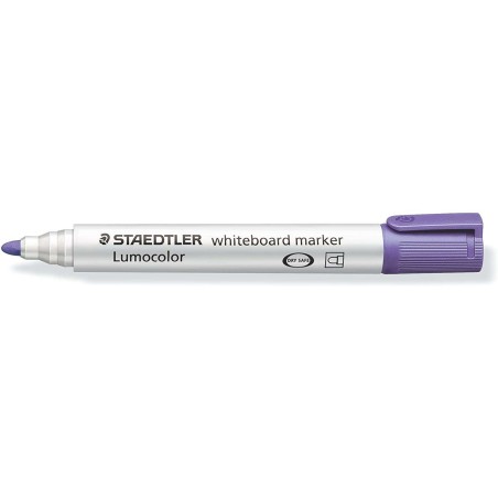 Staedtler Lumocolor 351 Whiteboard Marker - Round Tip - 2mm Line Width - Cap with Clip - Violet