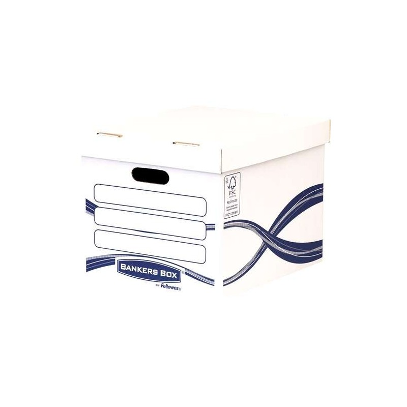 Fellowes Bankers Box Basic Contenedor de Archivos - Montaje Manual - Carton Reciclado Certificacion FSC
