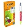 Bic 4 Colours Velours Boligrafo de Bola Retractil - Punta Media de 1.0mm - Tinta con Base de Aceite - Cuerpo con Relieve Suave