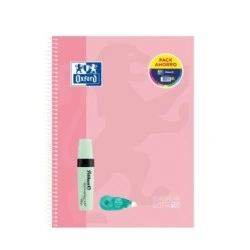 Oxford Europeanbook 10 Touch A4+ Notebook Squared 5x5mm 150 Sheets + Pelikan Texmarker 490 Pastel Highlighter + Pelikan Fancy