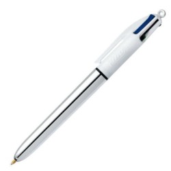 Bic 4 Colours Shine Boligrafo de Bola Retractil - Punta de 1mm - Trazo de 0.4mm - Tinta con Base de Aceite - Cuerpo
