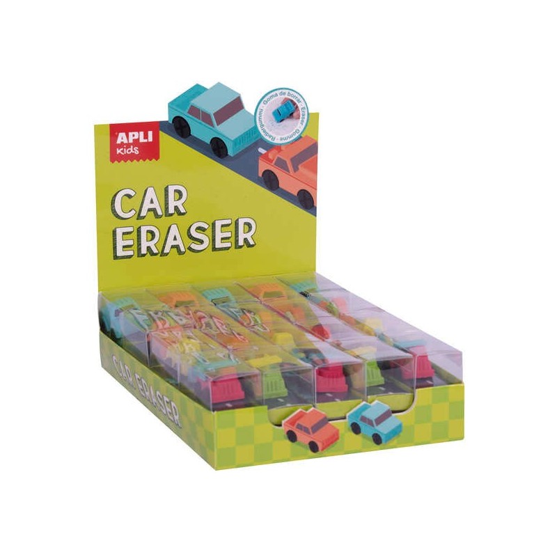 Apli Gomme Voiture Modèles Assortis - Forme de Voiture Qui Sert à Gommer et à Jouer - Modèles de Voiture, Camion et Deux