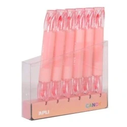 Apli Caramelo Double Tip Marker 5mm Chisel and 2mm Round - Ideal for Diaries, Notebooks and Calendars - Pink