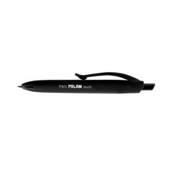 Milan P1 Touch Mini Stylo à Bille Rétractable - Pointe Ronde 1mm - Encre à Base d'Huile - Écriture Douce - Coloris Noir
