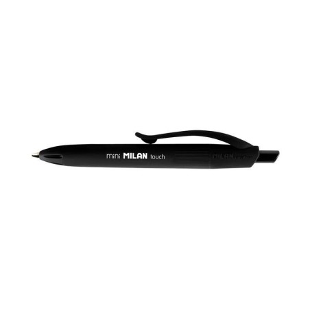 Milan P1 Touch Mini Stylo à Bille Rétractable - Pointe Ronde 1mm - Encre à Base d'Huile - Écriture Douce - Coloris Noir
