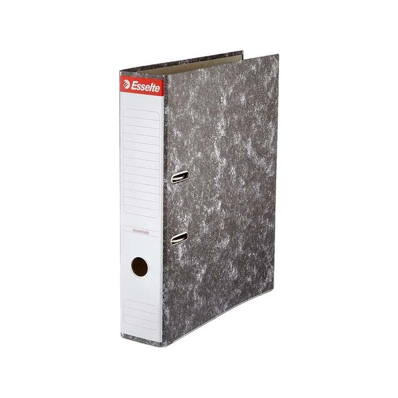 Esselte Classeur à Levier Format Folio - Dos 75mm - Capacité de 500 Feuilles - Couleur Noir Marbré