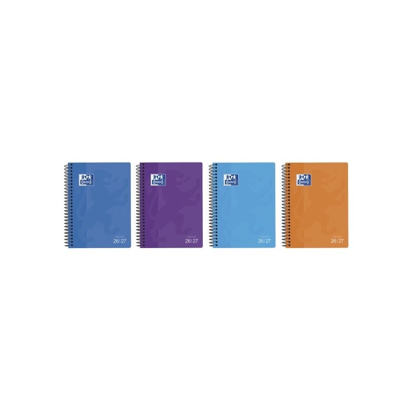 Oxford School Spiral School Diary - Catalan - Plastic Cover - Quarto Format - Week to View - Assorted Colours