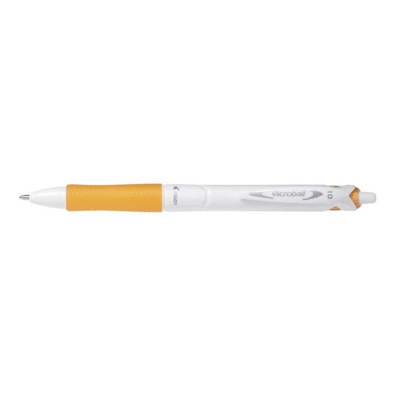 Pilot Stylo à Bille Rétractable Acroball PureWhite - Rechargeable - Fabriqué en Plastique Recyclé - Pointe Ronde 1mm - Tracé