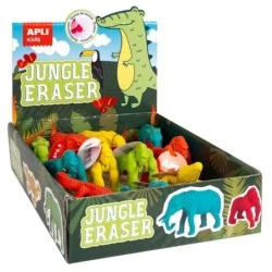 Apli Gomme à Effacer avec Motifs d'Animaux de la Jungle - 3 Modèles Assortis