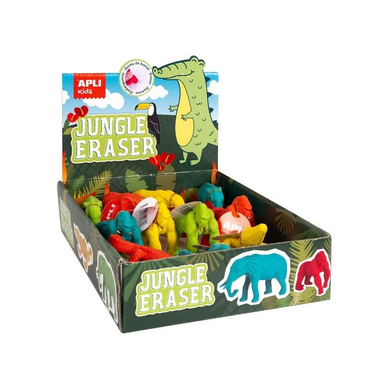 Apli Eraser with Jungle Animal Designs - 3 Assorted Models