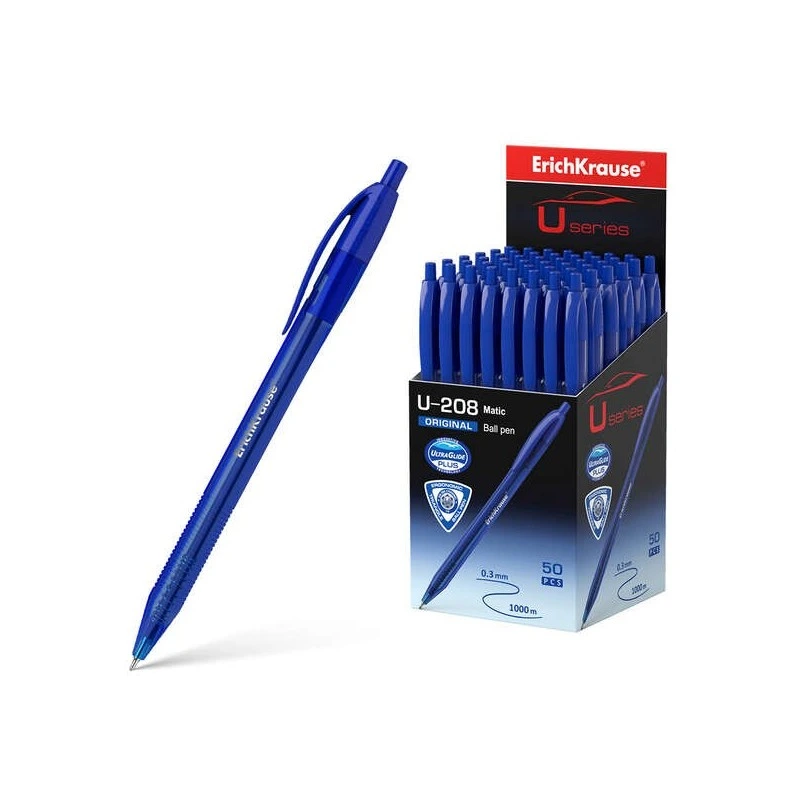 Erichkrause Stylo à Bille Automatique U-208 Original Matic - Ultra Glide Technology - Encre Bleue